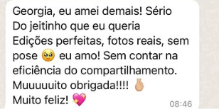Depoimento de cliente sobre ensaio da Georgia Maria Brasil